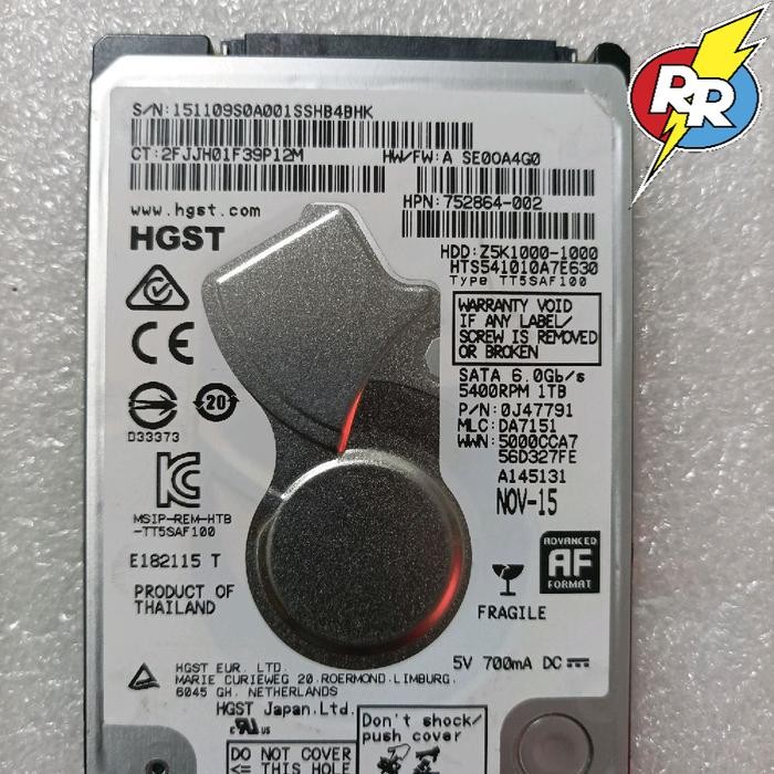 Hardisk Hdd Internal Laptop 1 TB Merk Hgst Slim