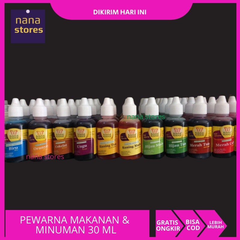 

Pewarna Makanan Cair koepoekoepoe, food colouring cap koepoe koepoe 30ml