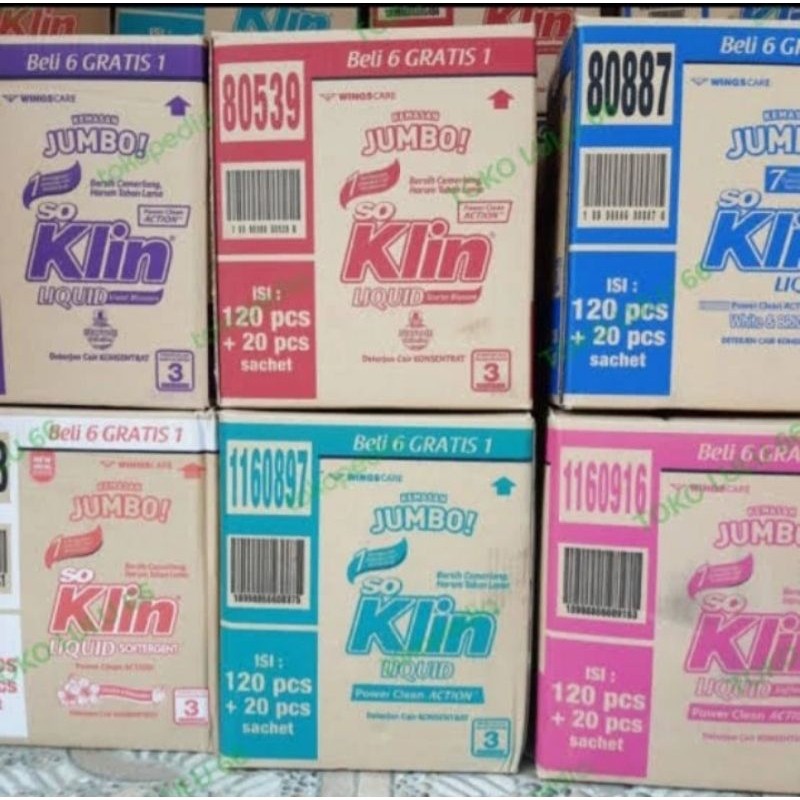 soklin liquid cair jumbo 1 dus (120+20 pcs)