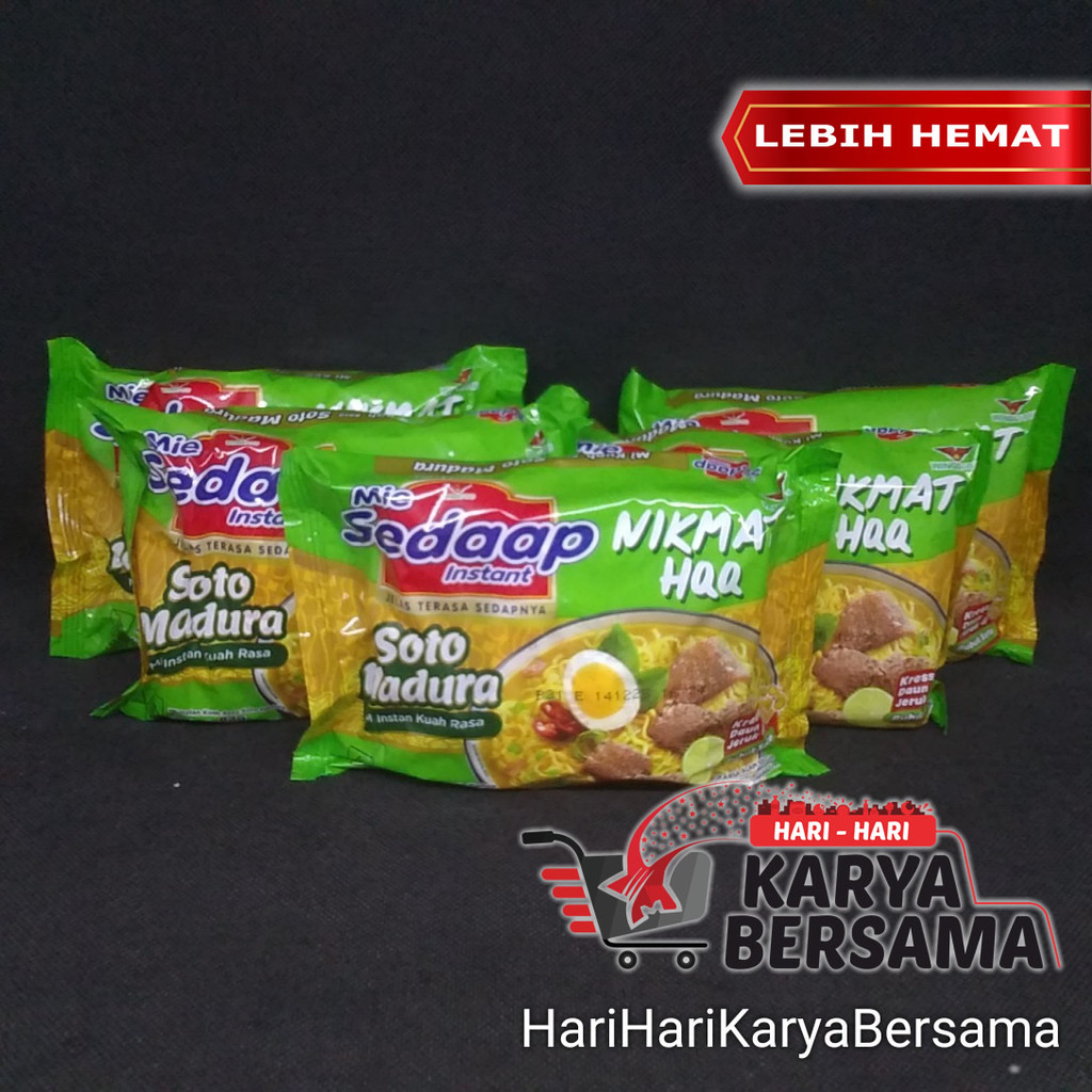 

MAKANAN MI INSTAN MIE SEDAAP SEDAP KUAH SOTO MADURA PACK 5'S X 82GR