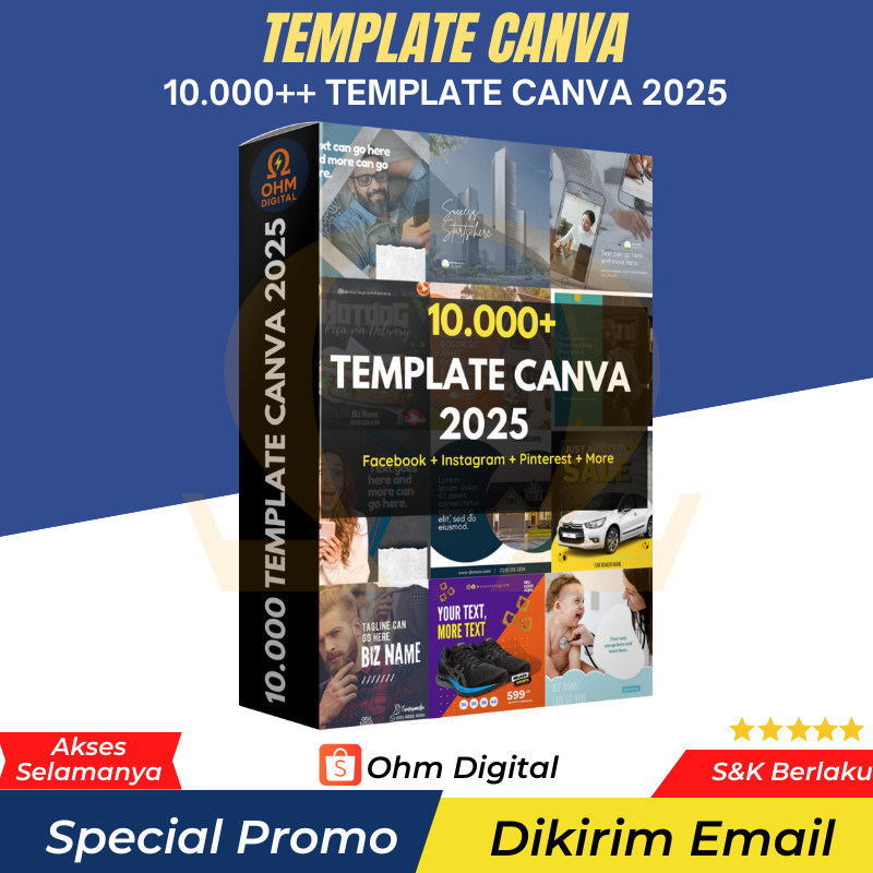 (OD - 34) ULTIMATE 10,000+ Canva Template Bundle PLR 2025- PAKET TEMPLATE 10.000+ CANVA TERBAIK Nubd