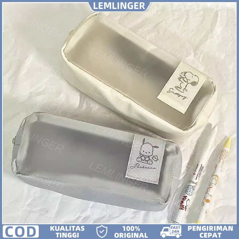 

【LEMLINGER】Snoopy Transparent Pencil Case Cute Large Capacity Pencil Case Pensil Pouch Make Up Tas Kotak Pensil