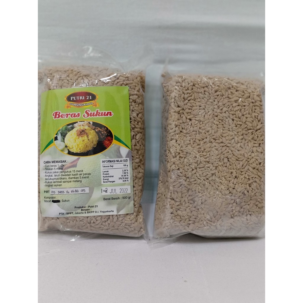 

Beras Sukun - Beras Analog Mocaf - 500 gr