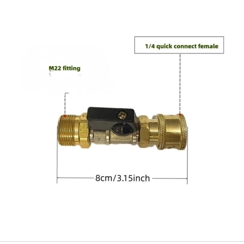 ball valve kran quick coupling selang jet cleaner ukuran M22*14/M22*15