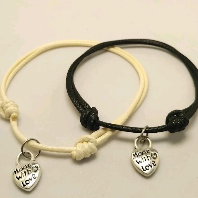 Kembang Pasir - Couple Gelang Tangan Liontin Love Tali Korea Waterproof Gelang Tangan Pasangan,Gelan