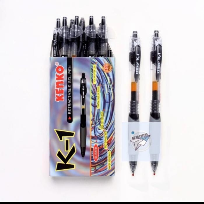 

PULPEN GEL KENKO K-1 0.5 PER LUSIN HTM/BIRU - Hitam