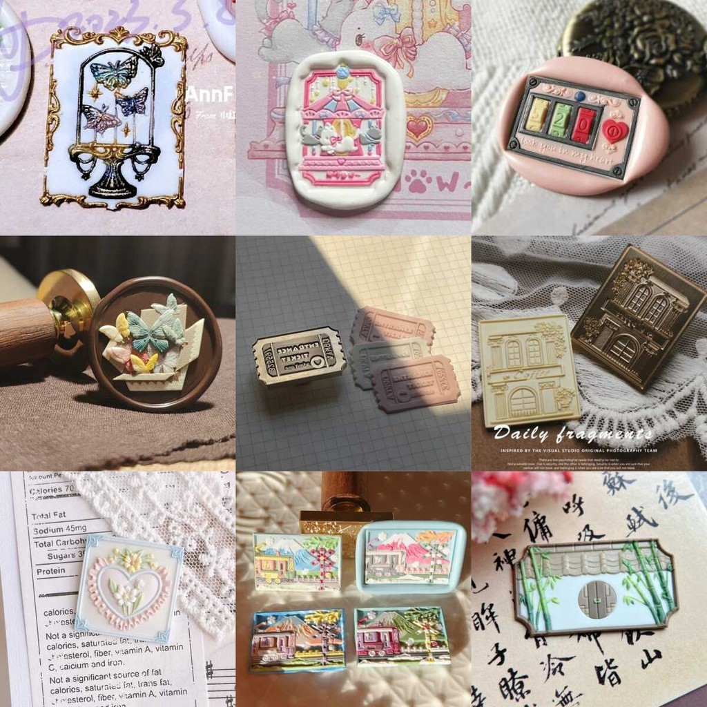

Children'S Stamps Toy Lacquer Stamp Head 5d Embossed Brass Seal Hand Idy Made Envelopes Wedding Invitations Sealing Gifts