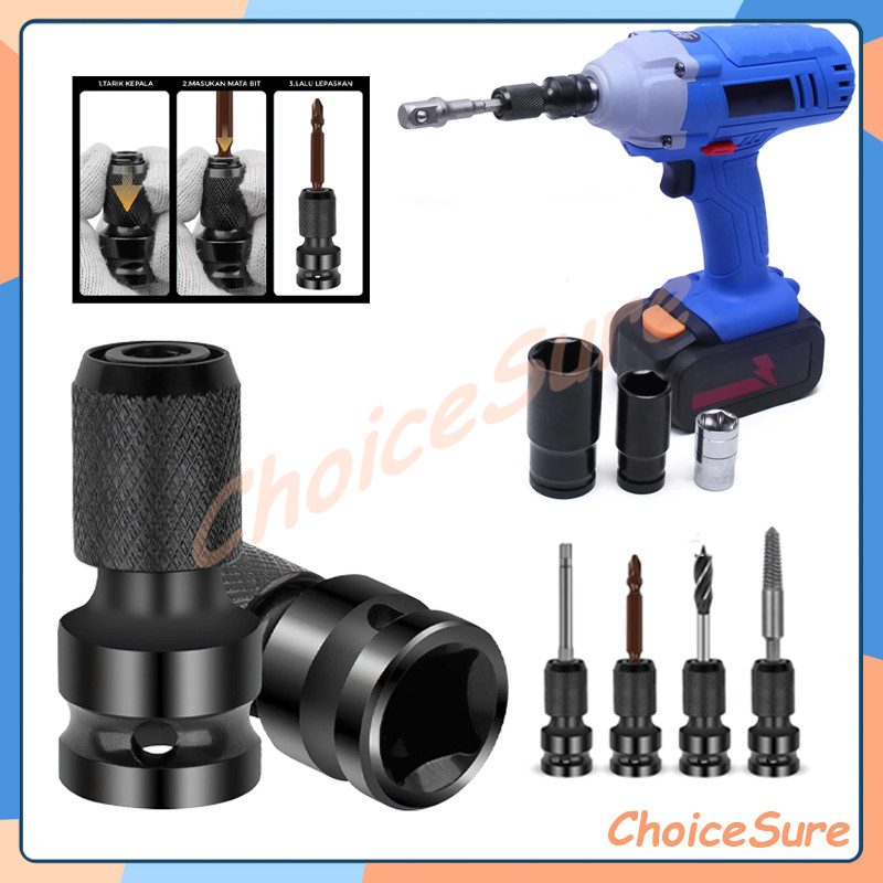 Impact Wrench Adapter Bit/Quick Release Konektor Adaptor Impact/Adaptor Impact Wrench Ke Mata Obeng 