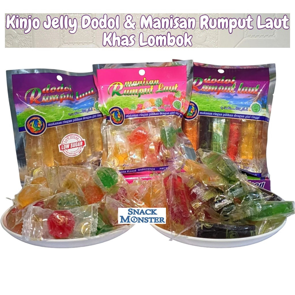 

Kinjo Jelly Dodol Rumput Laut Manisan Khas Lombok - Netto 90 gr