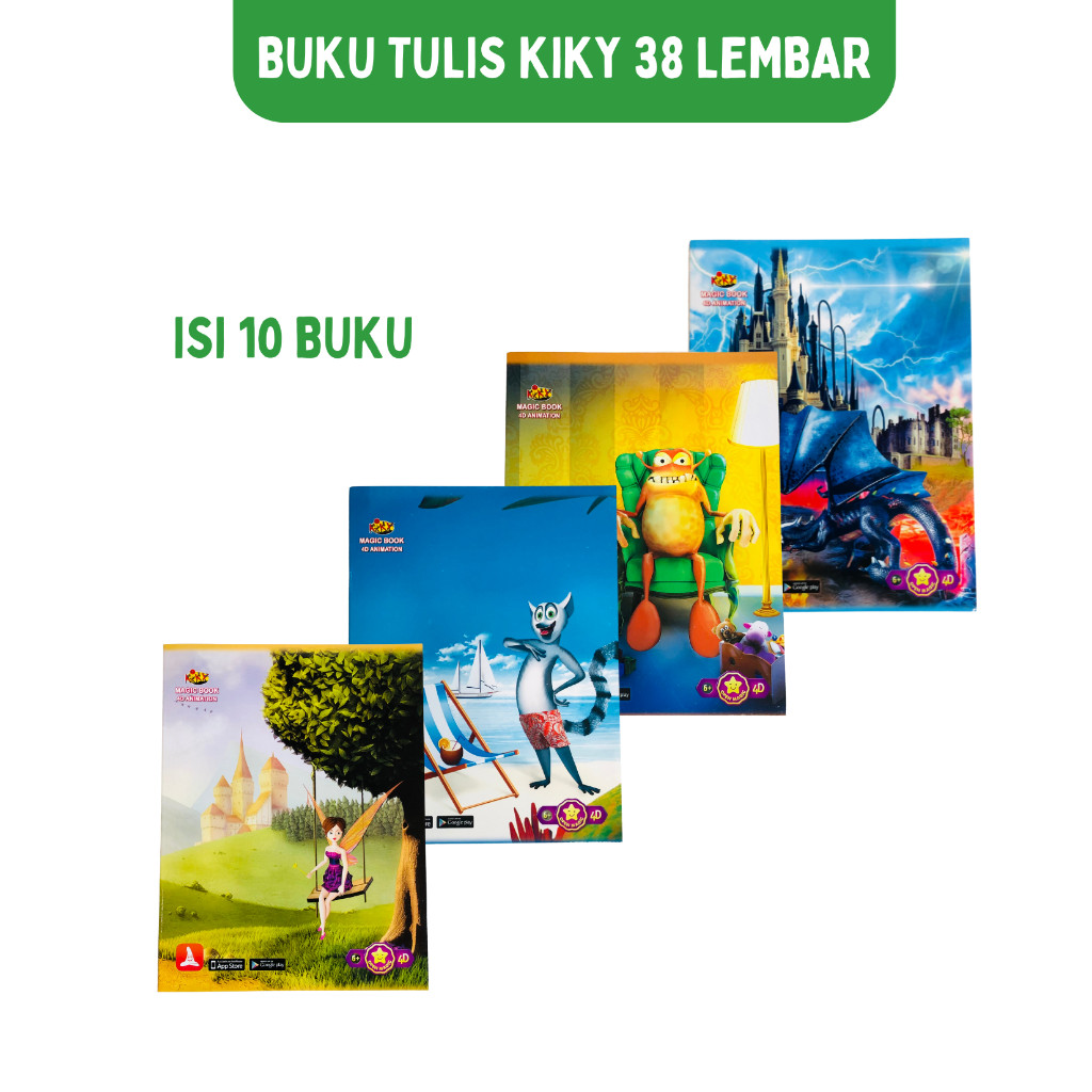 

OBRAL Buku Tulis Kiky 38 Lembar / 58 Lembar Obral BUKU EDISI LAMA Random - Pak (10 Pcs)- SHESB