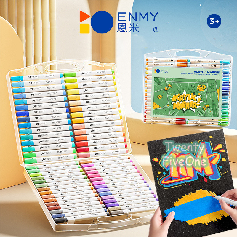 

ENMY Acrylic Marker Pen Multi-Surface Art&Craft Paint Pen for Drawing Coloring & DIY Projects