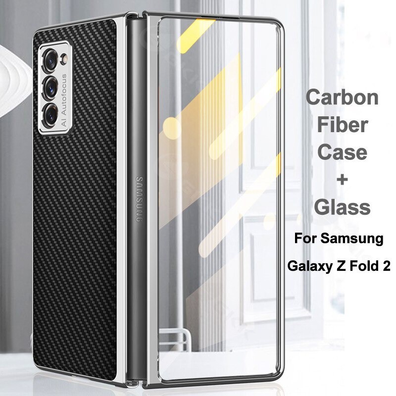 Samsung Galaxy Z Fold 2 2020 ORIGINAL GKK Leather Case 360 Full Tempered Glass