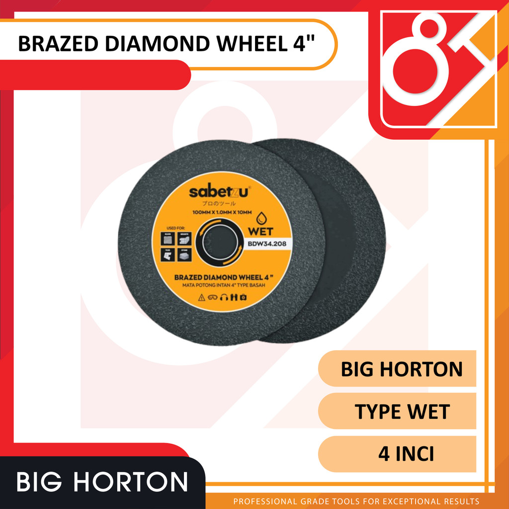Sabetzu Diamond Wheel Mata Pisau Potong Intan Granit Keramik Kaca Lantai Marmer Batu 4" Wet 100MM - 