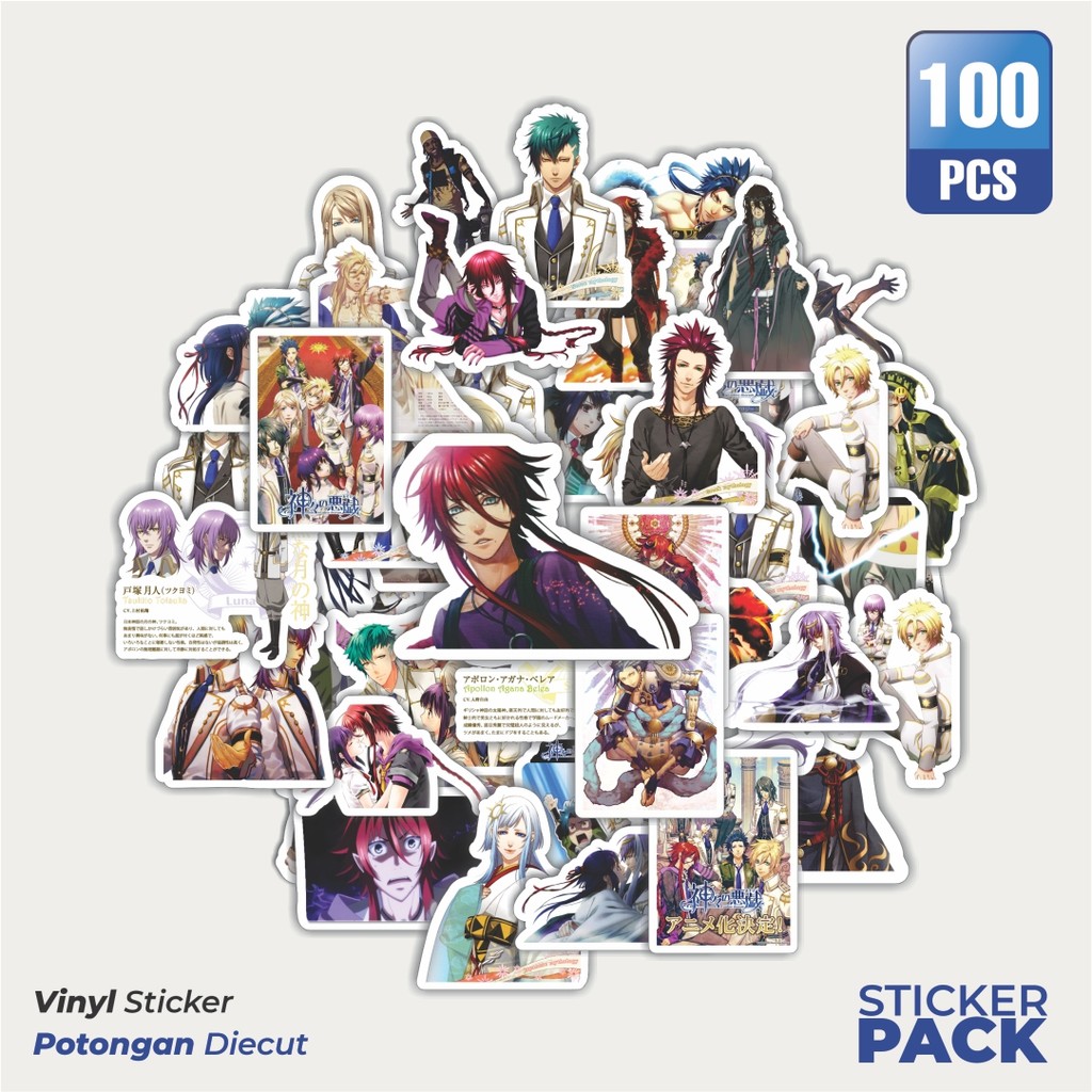 

100 PCS STIKER Stiker Anime Series Kamigami No Asobi Karakter Mix Waterproof Aesthetic- Untuk Laptop, Motor, dan Helm - Paper Stationery Pack