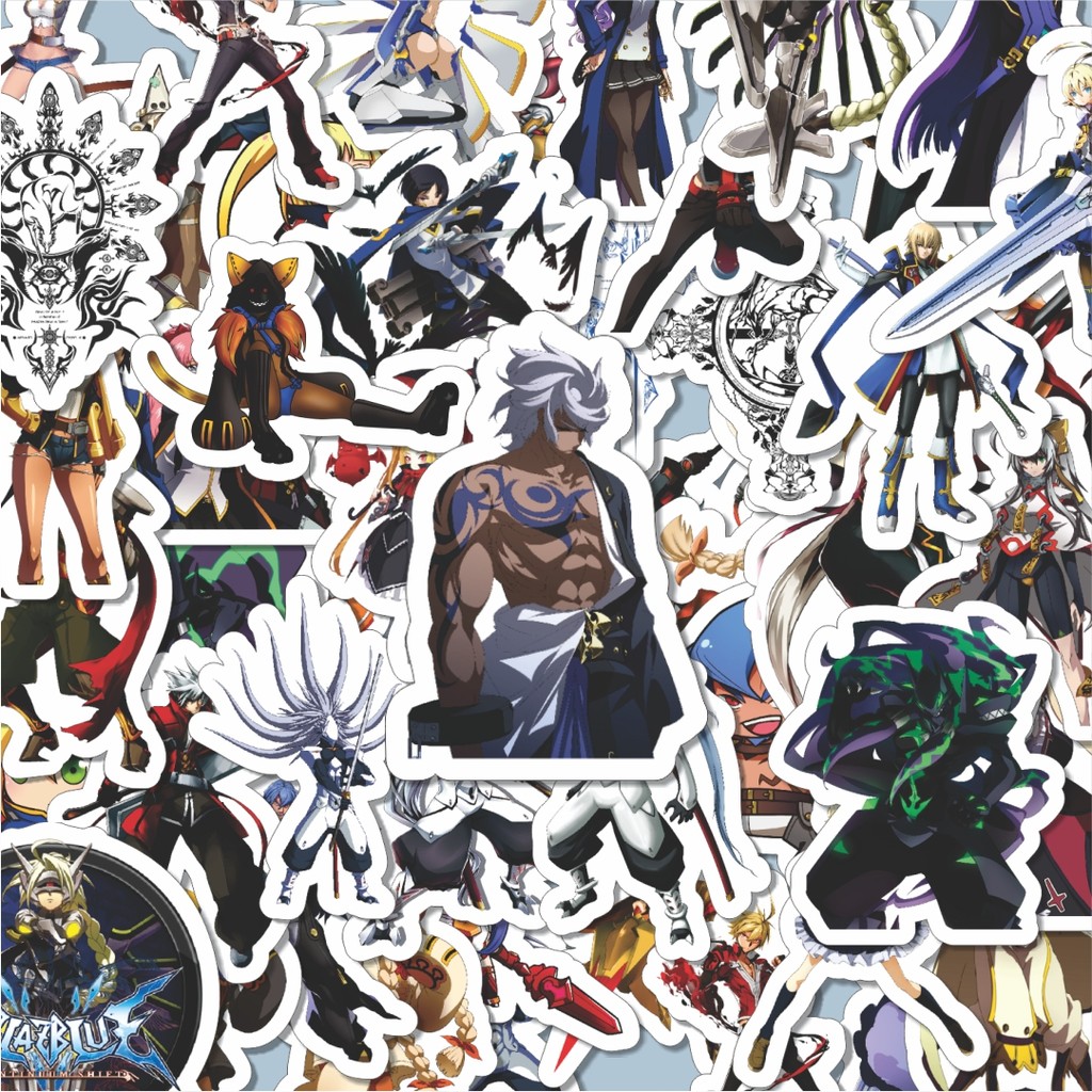 

100PCS Lucu Stiker Game Series Blaz Blue Karakter Mix 4 Stiker Aesthetic Stiker Anti Air Stikers Berperekat Waterproof sticker decal buat Motor Helm Buku Journal Koper Casing HP Laptop Botol Minum Hadiah anak