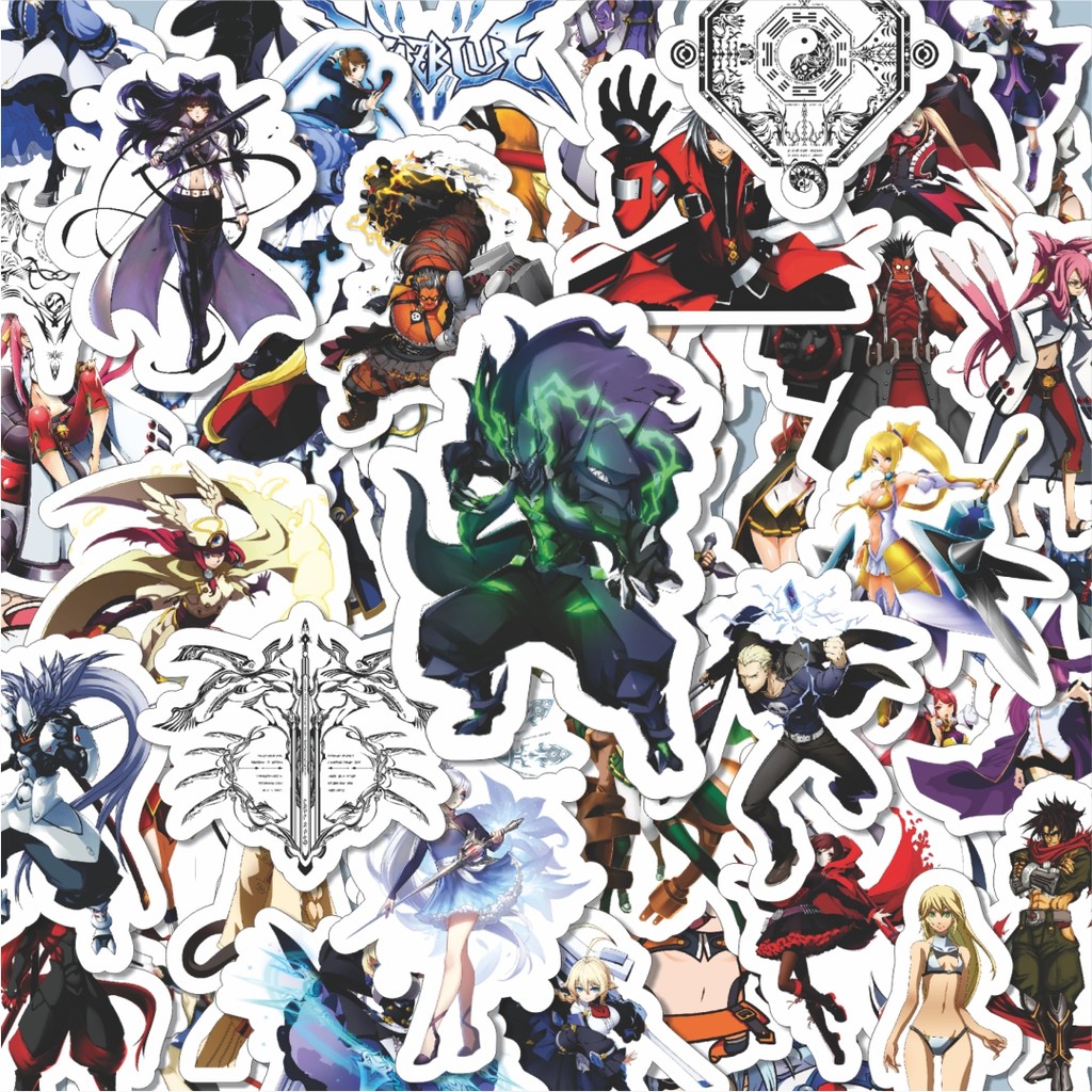 

100PCS Lucu Stiker Game Series Blaz Blue Karakter Mix 6 Stiker Aesthetic Stiker Anti Air Stikers Berperekat Waterproof sticker decal buat Motor Helm Buku Journal Koper Casing HP Laptop Botol Minum Hadiah anak