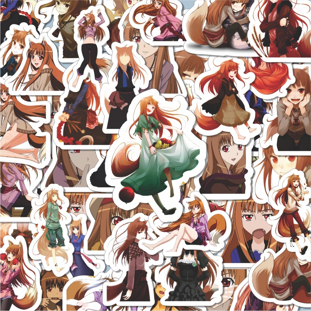 

100PCS Lucu Stiker Anime Series Spice And Wolf Karakter Mix Stiker Aesthetic Stiker Anti Air Stikers Berperekat Waterproof sticker decal buat Motor Helm Buku Journal Koper Casing HP Laptop Botol Minum Hadiah anak