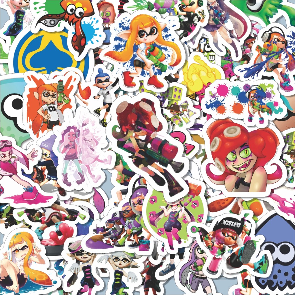 

100PCS Lucu Stiker Game Series Splatoon Karakter Mix 4 Stiker Aesthetic Stiker Anti Air Stikers Berperekat Waterproof sticker decal buat Motor Helm Buku Journal Koper Casing HP Laptop Botol Minum Hadiah anak
