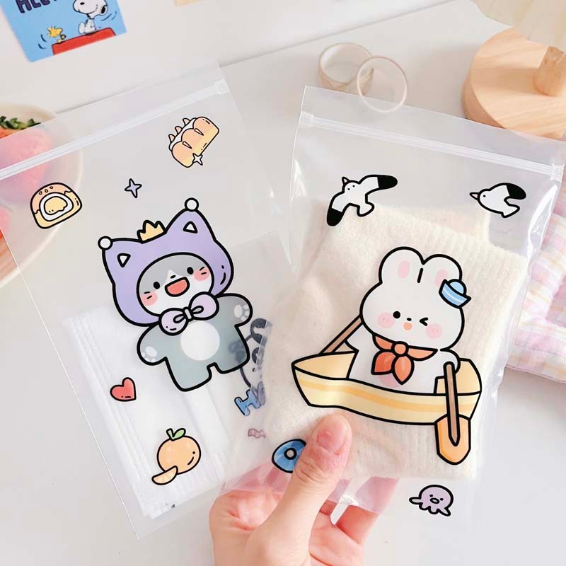 

Cartoon Cute Animal Snack Bags PE Fresh-Keeping Dustproof Reusable Food Packing Small Cookie Accessories Storage Bag Candy Bag