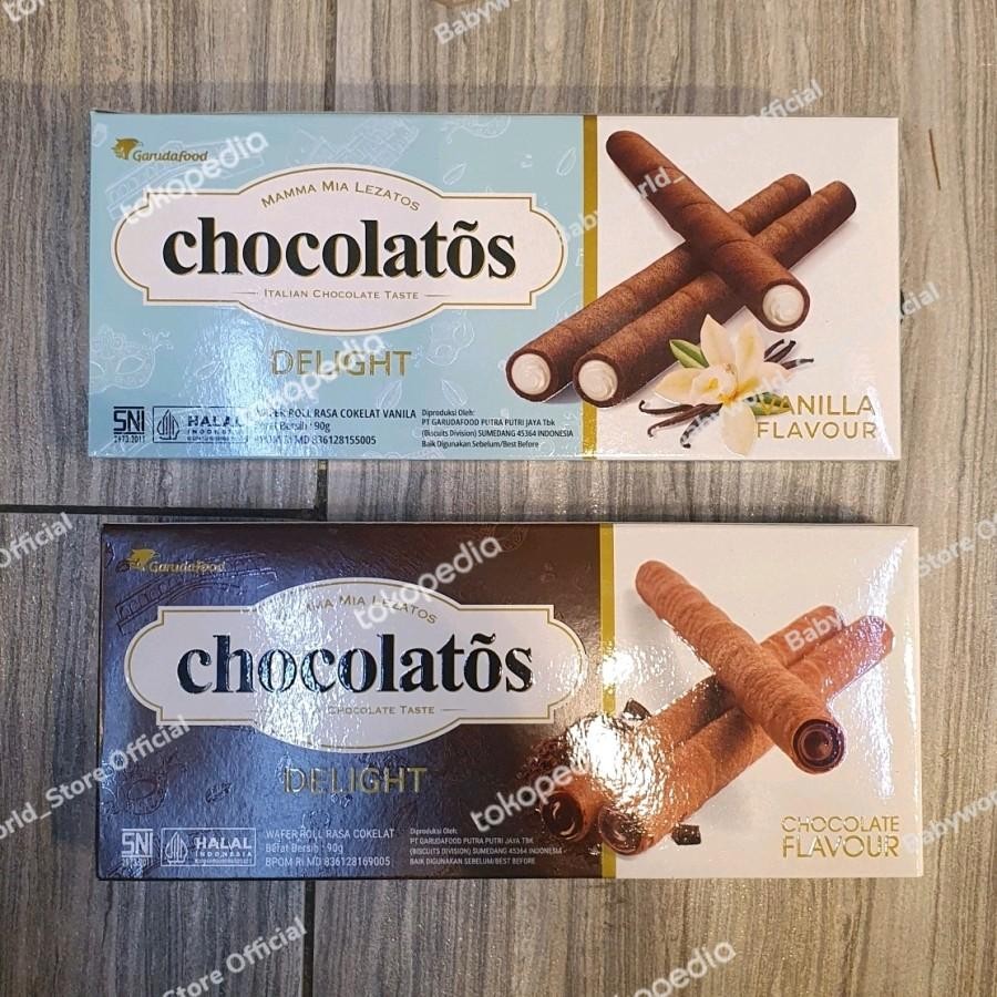 

Chocolatos Delight Wafer Roll Rasa Coklat / Vanilla 90gr
