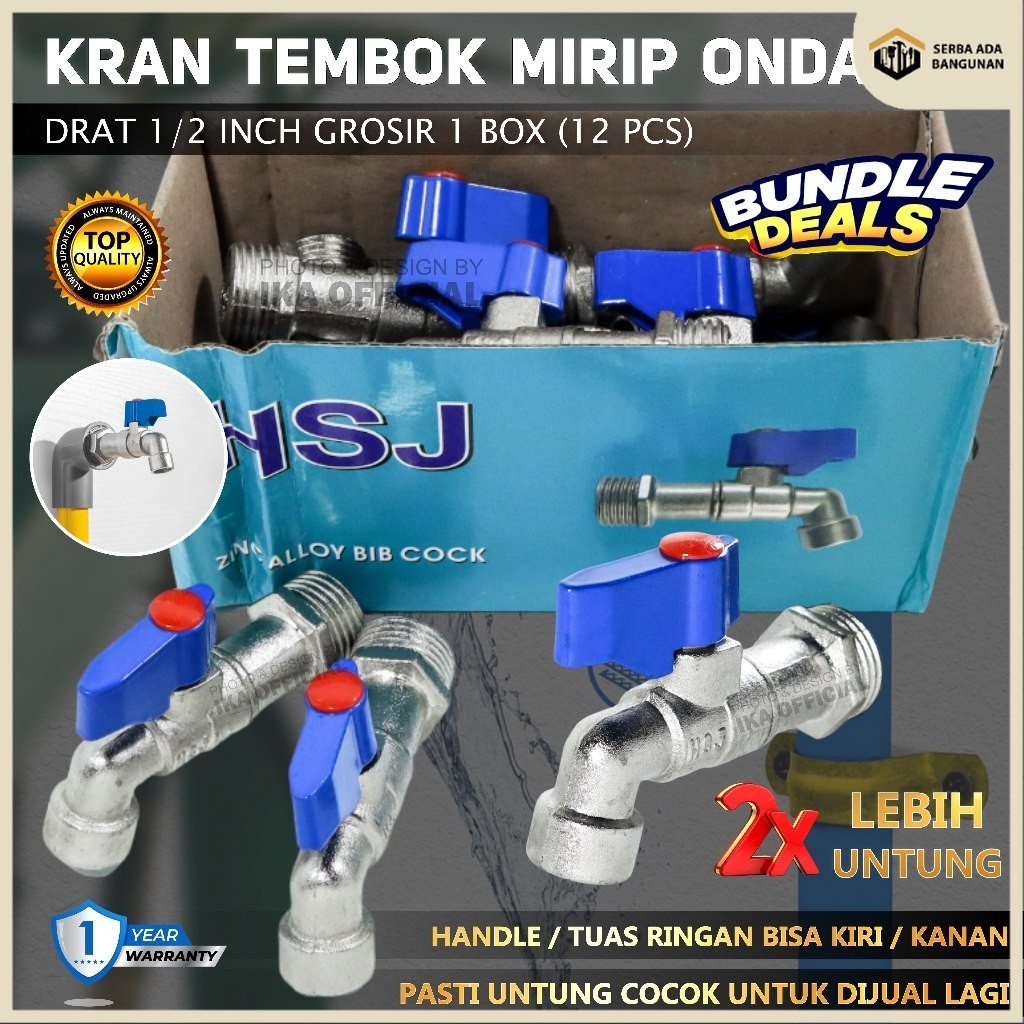 SAB GROSIR KRAN BESI MIRIP ONDA BC / Kran Tembok MODEL Onda 1/2" Body Panjang / Keran Air Babet Buka