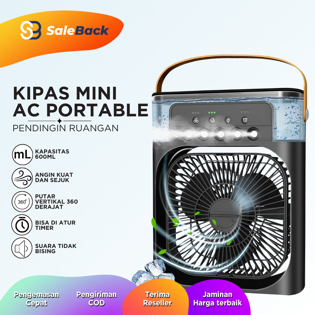 Kipas Angin AC Mini Turbo Air Cooler Diffuser Kipas Blower Portable Pendingin Ruangan