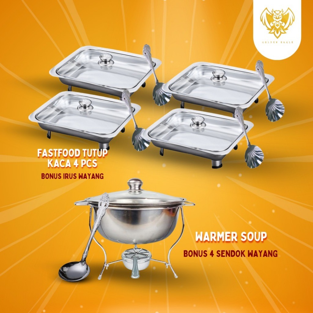 TAM.ZAM RIO.SHOP Jakarta SS - Paket Wadah Prasmanan Free Sendok dan Centong Saji Wadah Prasmanan Lau