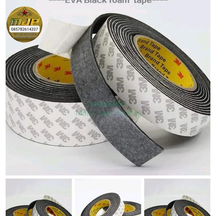 

Sponge tape 3M Self adhesive foam rubber strip 3mm x 15mm x 10M - Hitam, 3mmx100mmx10M