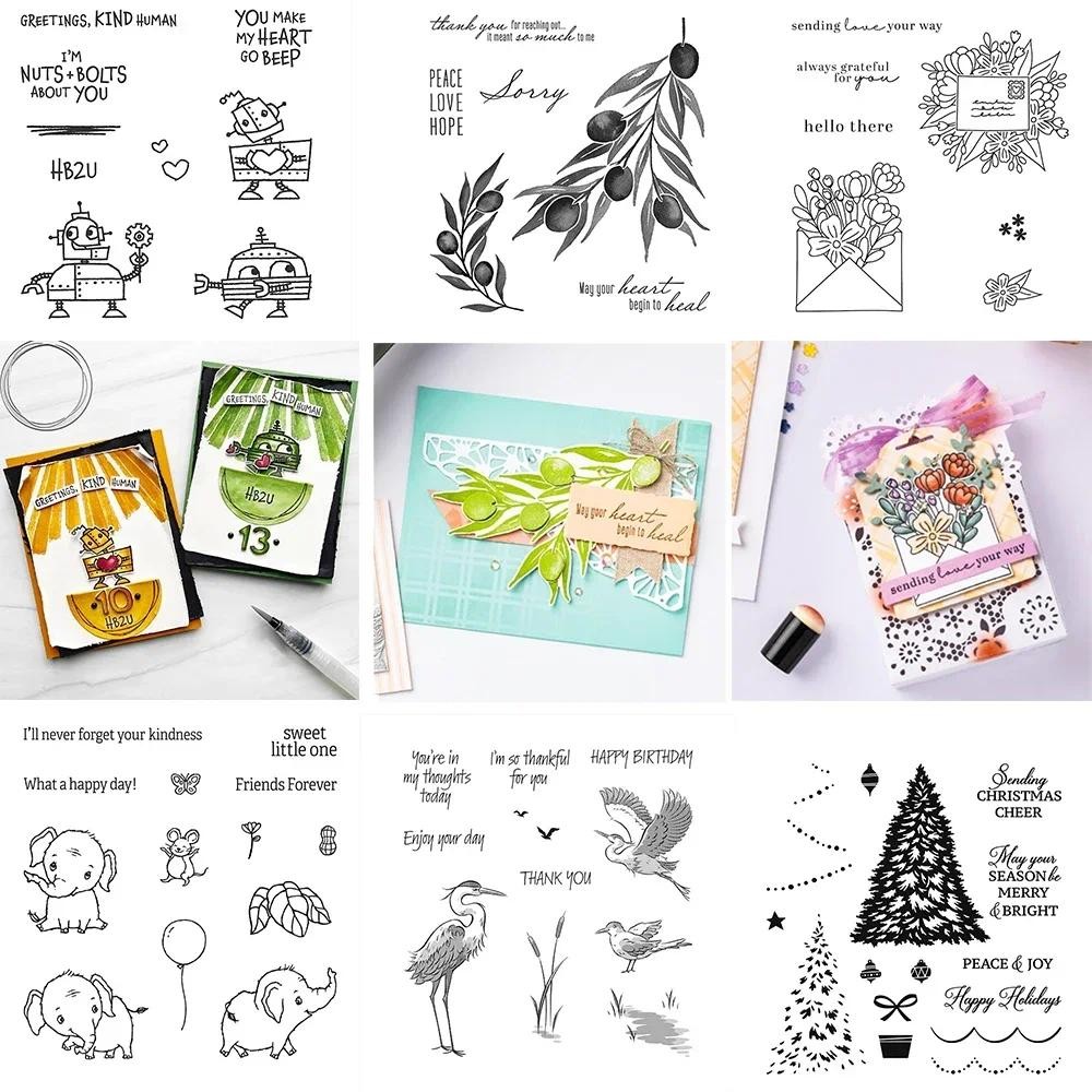 

Flower Envelope Elephant Parade Heron Habitat Christmas Tree Clear Stamp and Cutting Die For DIY Scrapbooking Crafts Card Making