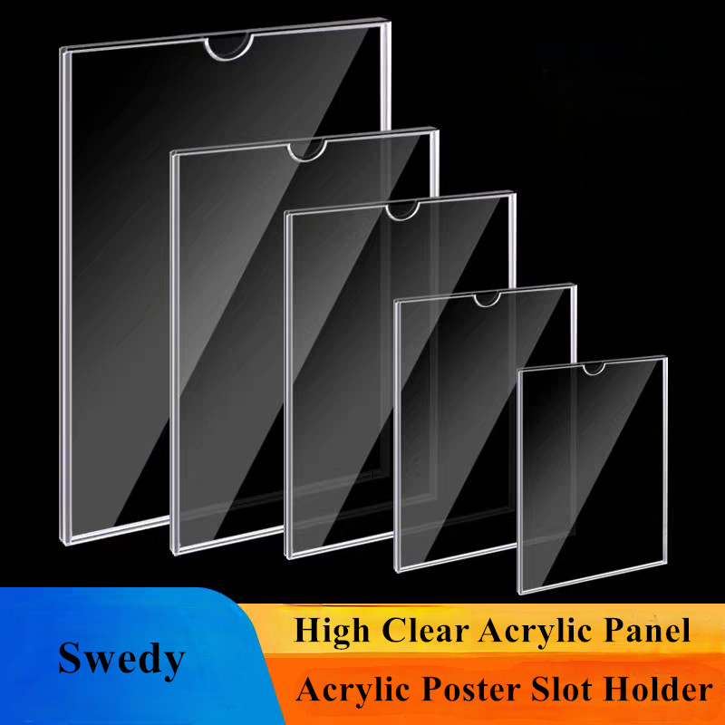 

5 Pieces A4 Wall Mounted Transparent 8.5x11 Inchs Acrylic Sign Holder Picture Photo Frame Poster Flyer Document File Slots Frame