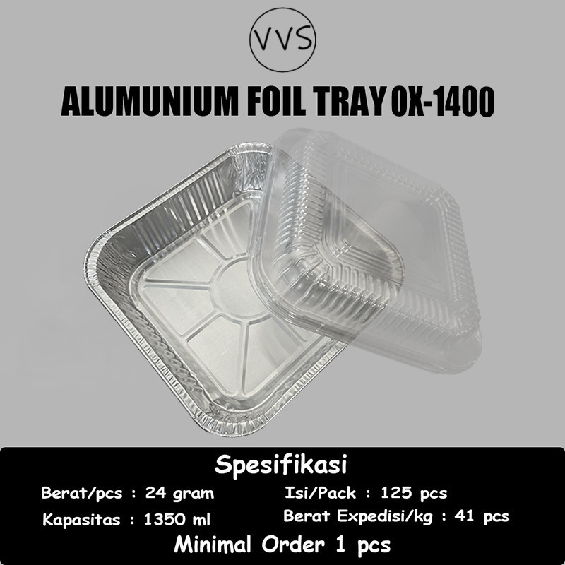 Alumunium Foil Tray OX1400 / Alumunium Foil Cup OX1400 / Wadah Alumunium / Alutray / Premium