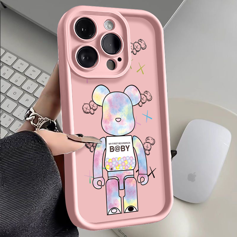 Beruang trendi Casing Untuk IPhone 16 11 15 13 14 12 Pro Max 7Plus 8Plus SE 2020 XR X XS Max 16 7 8 