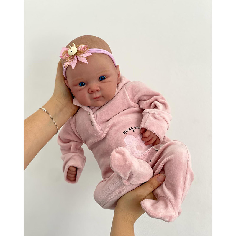 

19inch 48cm Blue Eyes Full Vinyl Body Bettie Lifelike Cuddly Baby Multiple Layers Painting 3D Skin with Visible Veins