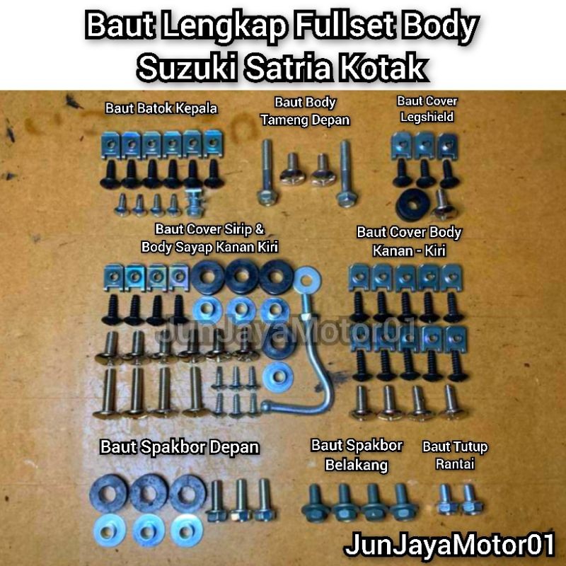 COD / Promo / original / Baut Fullset Suzuki Satria Hiu LSCM Lengkap Full Set Body Motorcycle