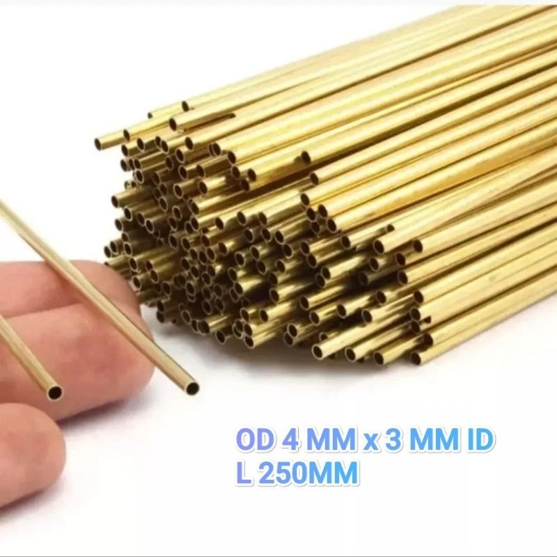 Pipa Kapiler Kuningan / Capillary Tube Brass OD 4.0 mm x ID 3.0 mm L 250mm /25CM