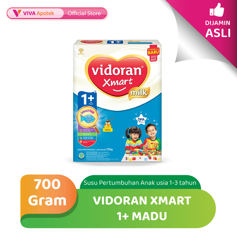 

Vidoran Xmart 1+ Madu Susu Pertumbuhan Usia 1-3 Tahun (700 Gram) hemat