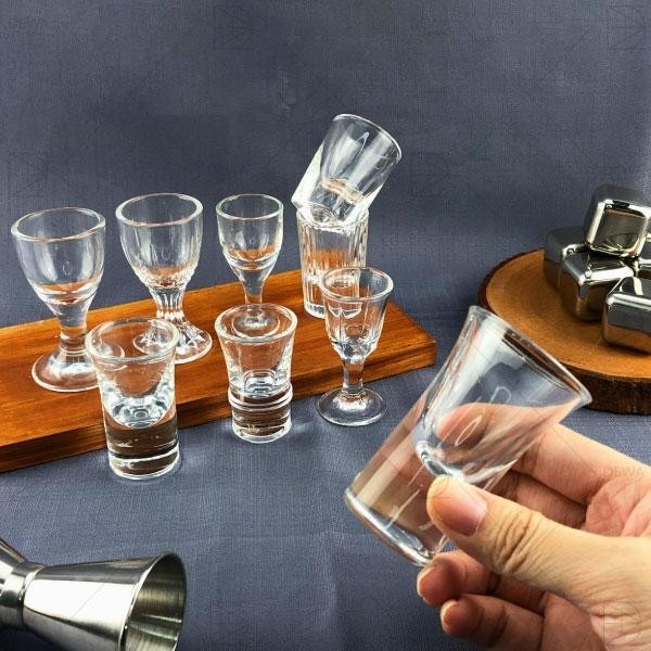 Gelas Sloki Kaca Kecil One Shot Glass Minum Cantik Lucu