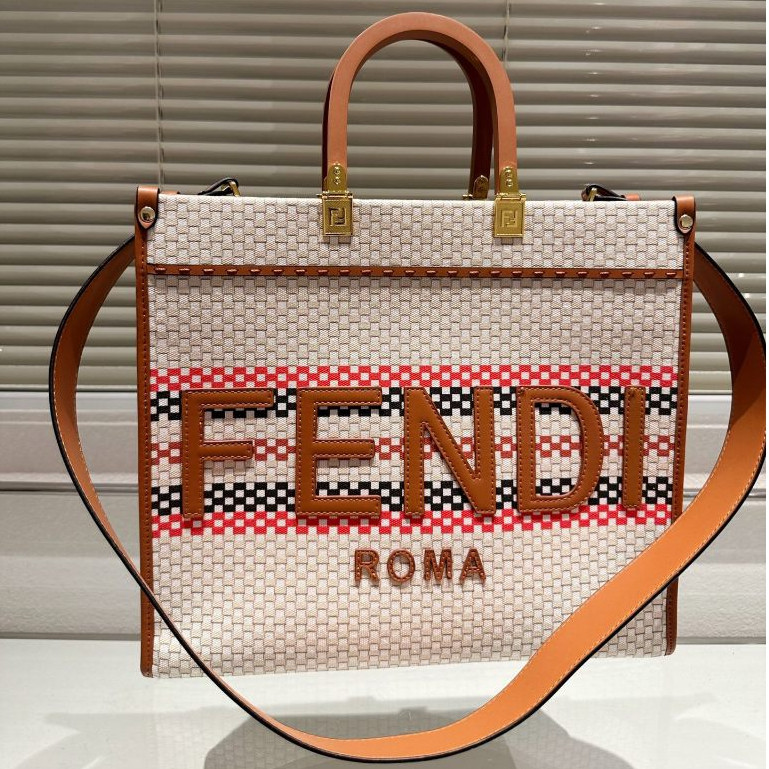 Fendi Fendi summer must have a straw tote bag women's shoulder bag crossbody bag