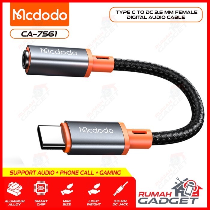 MCDODO -  CA-7561 - USB Type-C to DC 3.5mm Female Digital Audio Cable 0.11 m