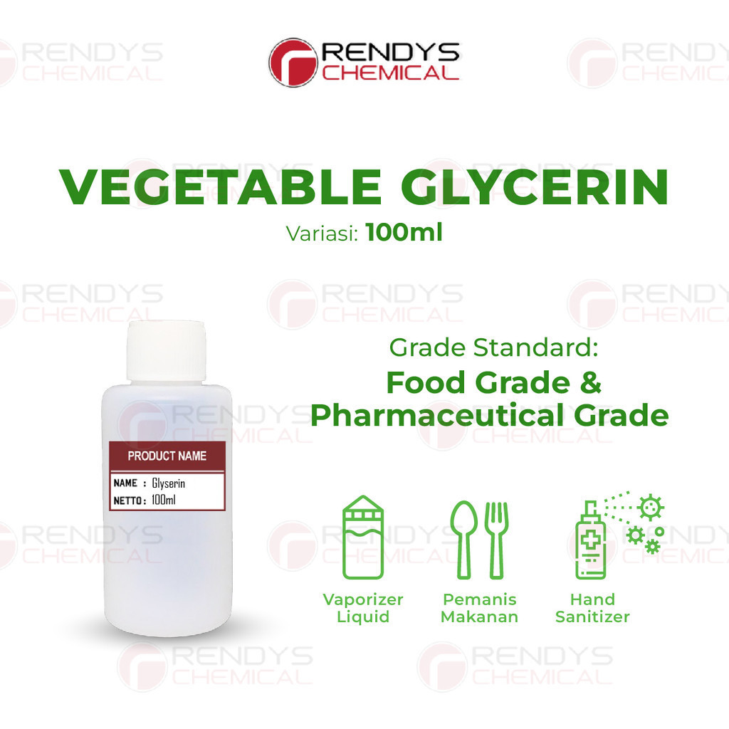 Vegetable Glycerin / VG / Gliserin Nabati / Gliserol Pharmaceutical Grade - 100 mL