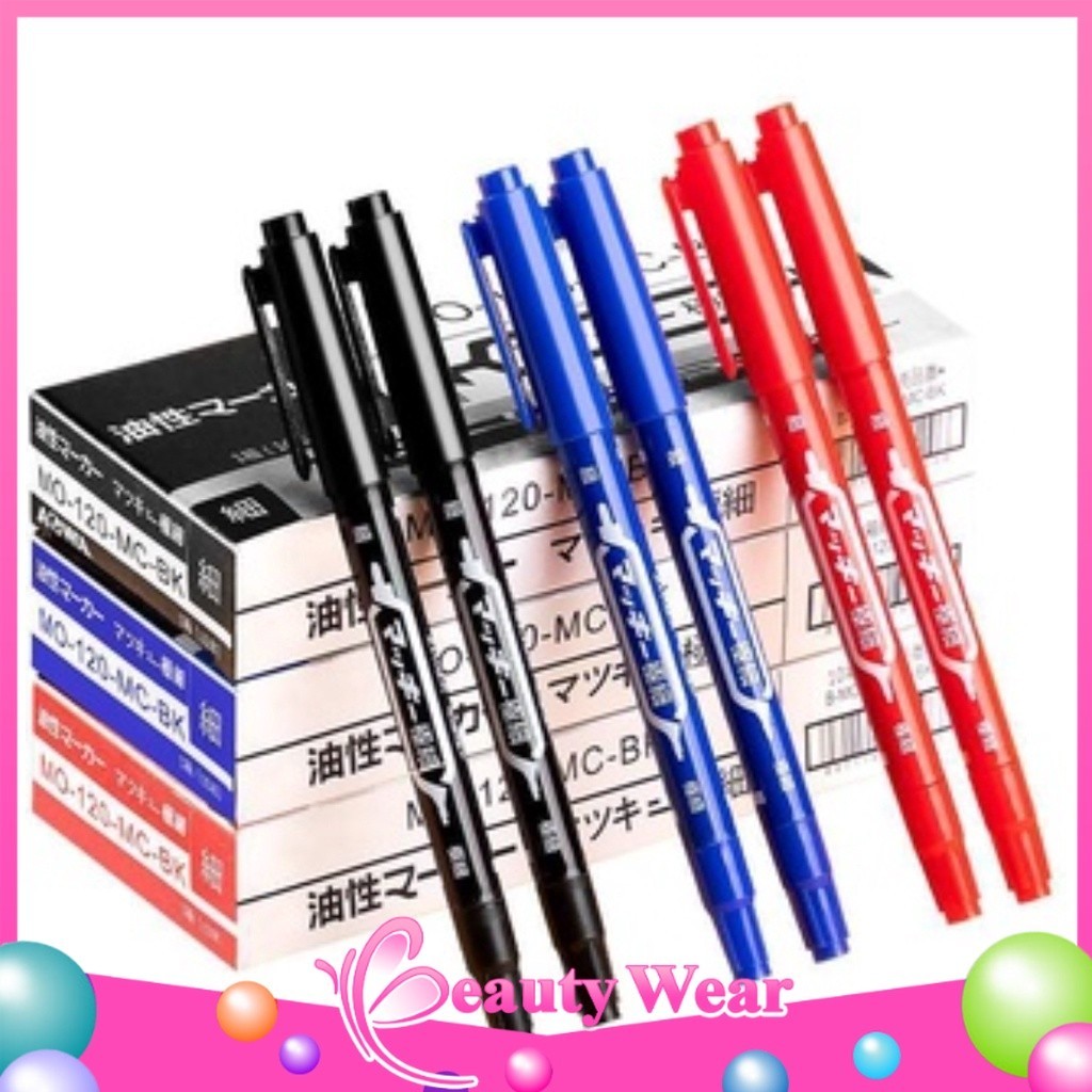 

Pulpen Spidol 2 in 1 Pena Marker Dua Fungsi Dual Tip