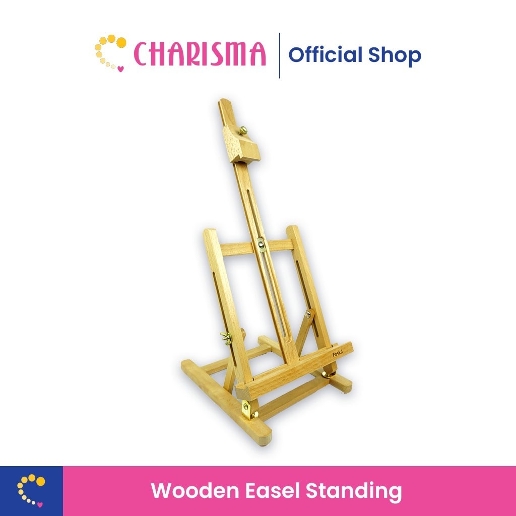 Easel Stand Canvas - Foska Mini Easel Stand Kayu - Wooden Easel Painting DIY - Penyangga Kanvas Kayu