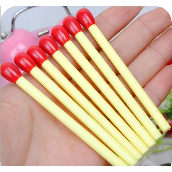 

ACEH.UMI 130804 Bolpoin Bentuk KOREK API MATCH Kecil Pendek Imut / Pulpen Lucu 0,5 mm Motif Korek