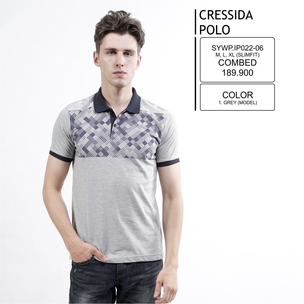 Polo Shirt Cowok Kaos Kerah Cressida Original - Sywp.ip022