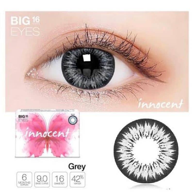 Softlens X2 innocent Grey Normal Big Eyes Dia 16mm + Lenscase / Softlens Natural / Softlens X2 Belo