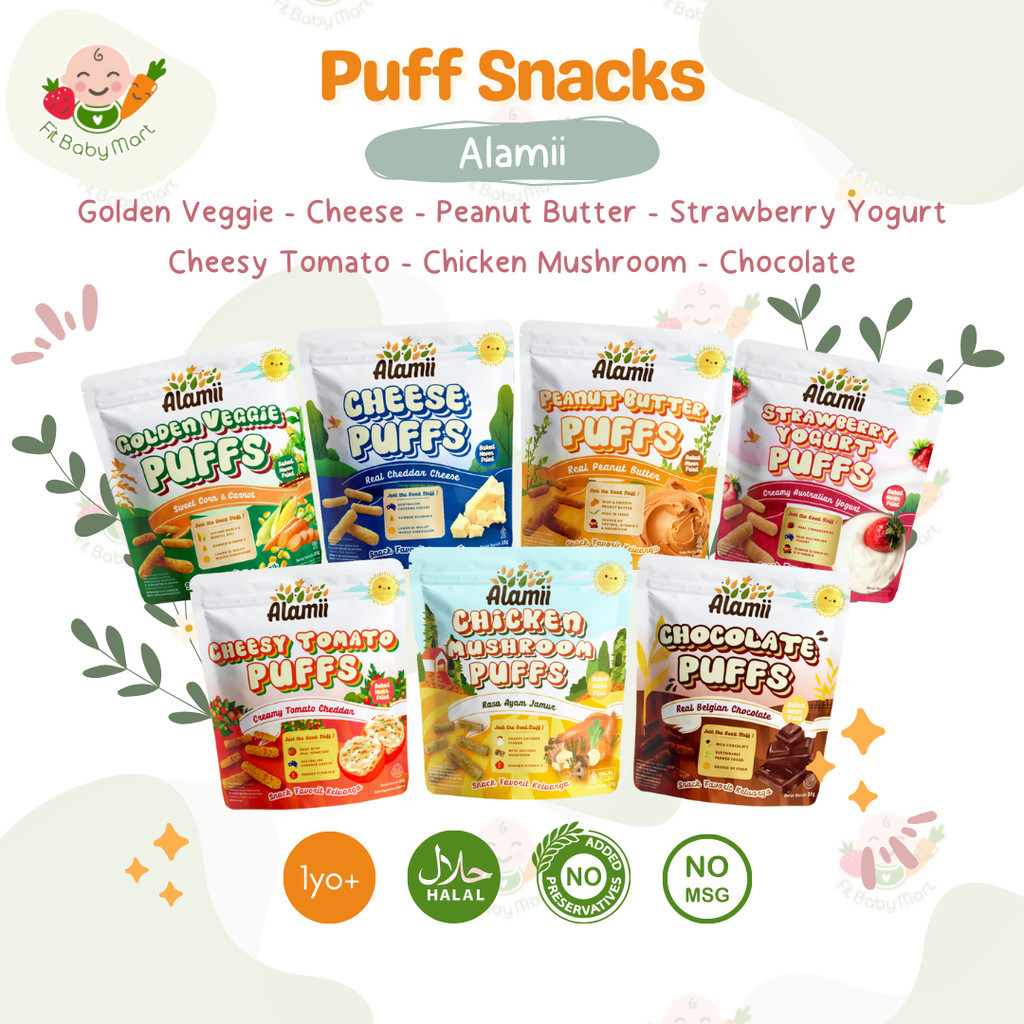 

ALAMII FOOD - Puff HEALTHY Snack Anak CEMILAN BISKUIT MPASI BAYI 30Grm