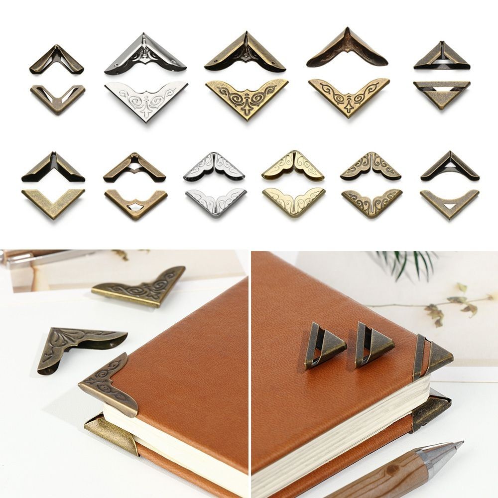 

4Pcs Metal Corners For Books Scrapbooking Photo Albums Book Scrapbook Corner Protector Cover Menus Corner Protectors Crafts DIY