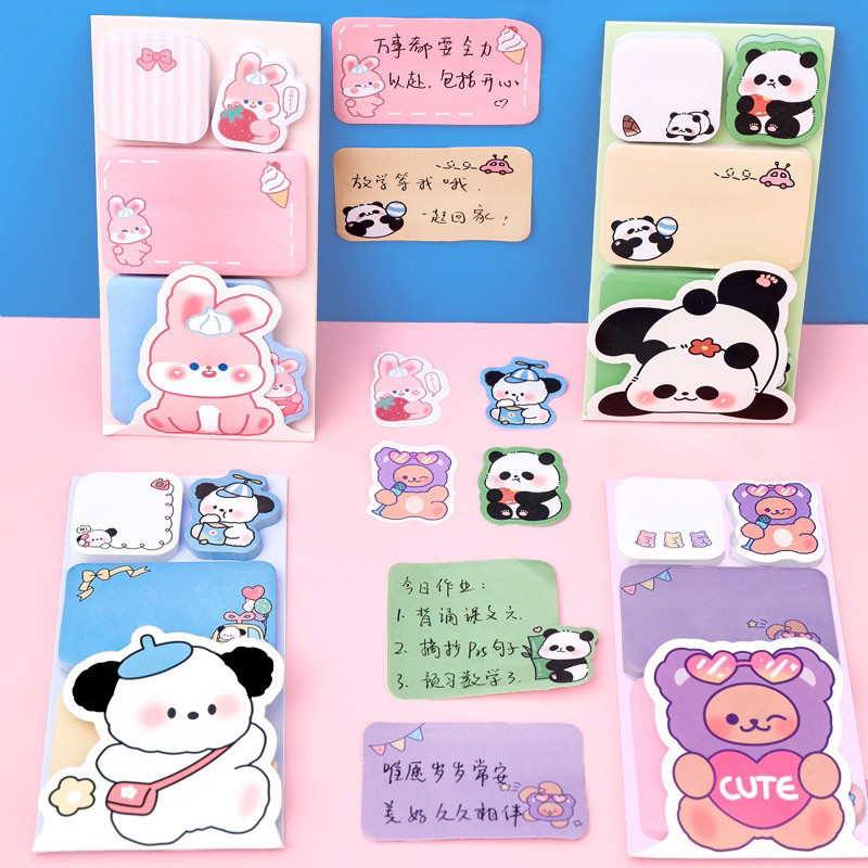 

Sticky Note Karakter Besar Sticky Note 4 in 1 Lucu Motif Karakter Panda