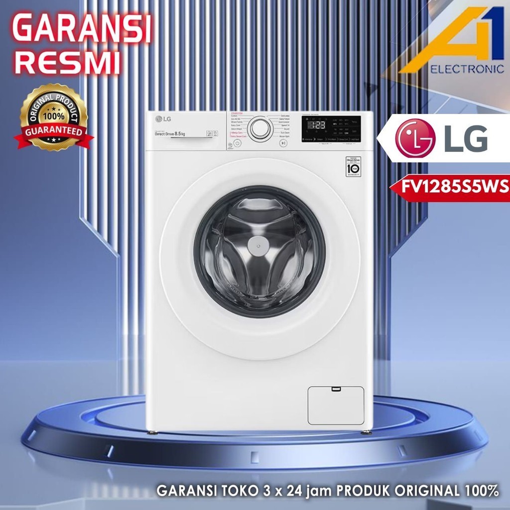 Mesin Cuci LG FV1285S5WS / FV 1285 S5WS Front Loading 8.5 Kg