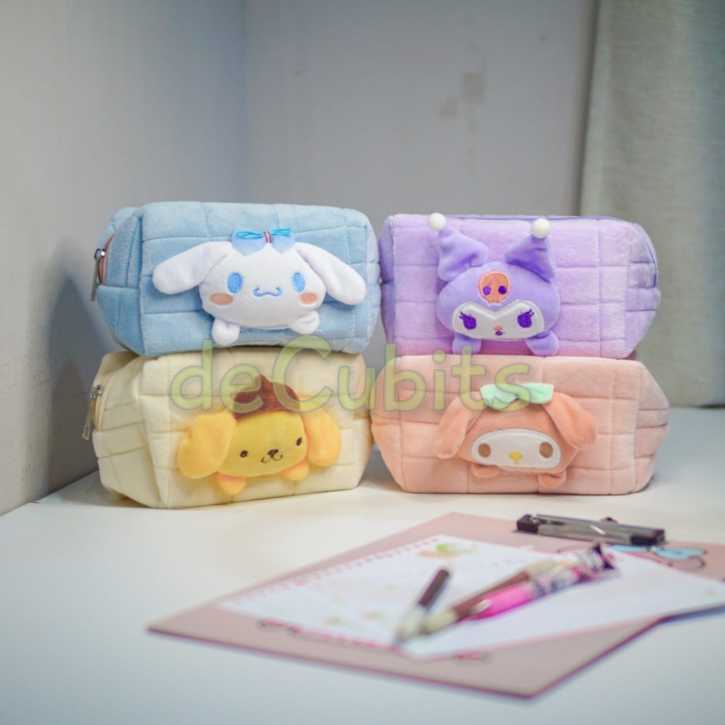 

Pouch Tempat Pensil Kosmetik Serbaguna Boneka My Melody Kuromi Cinnamoroll Pompompurin